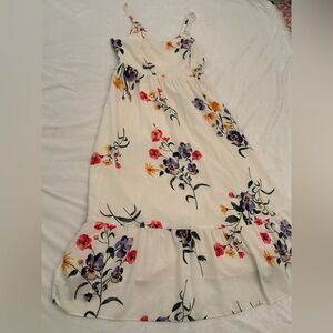 Old Navy Cream Floral Cami Dress with Purple, Pink & Yellow Blooms